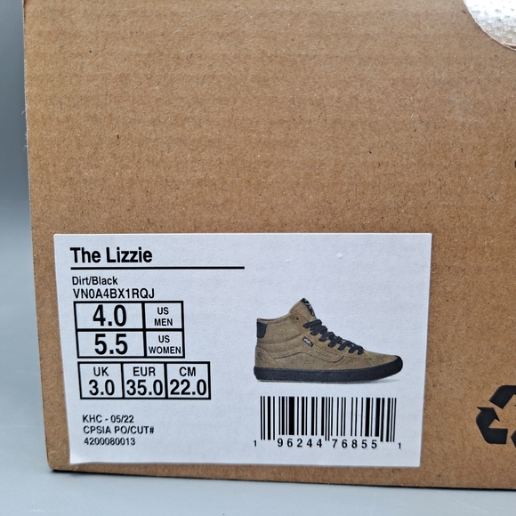 New Vans The Lizzie Dirt Brown and Black Women's Size 5.5 Cute with Rose Flower - Picture 10 of 10